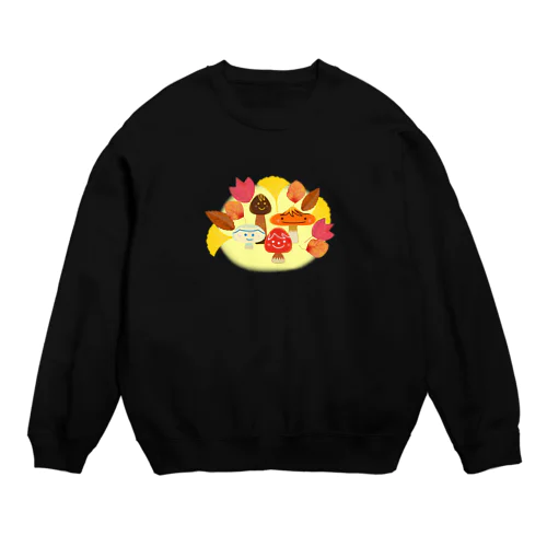 木の葉の森のキノコたち Crew Neck Sweatshirt