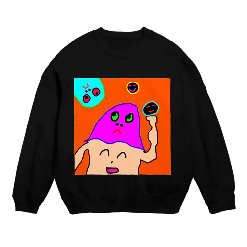 ちょっと意味わからない絵 Crew Neck Sweatshirt