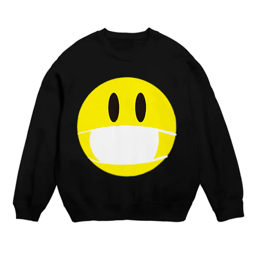 マスクをしたスマイリーフェイス Crew Neck Sweatshirt