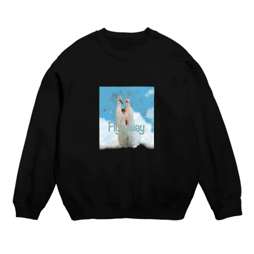 ひとり猫カフェにあにゃあめかぶちゃんの大空ジャンプ Crew Neck Sweatshirt