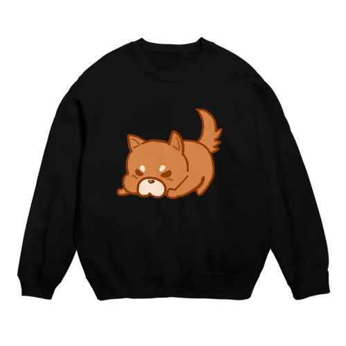 おこりんぼしば（茶） Crew Neck Sweatshirt