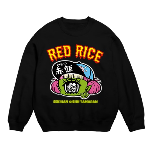 RED RICE (黒) Crew Neck Sweatshirt