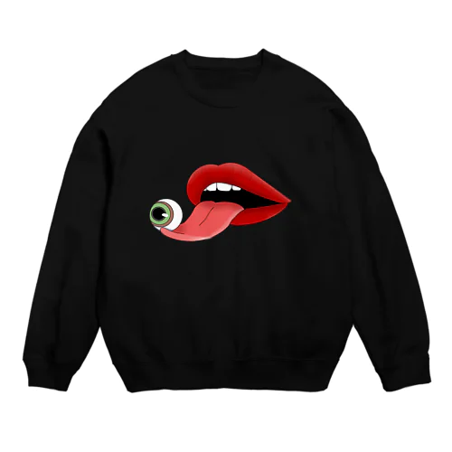 目は口ほどに物を言う レッド Crew Neck Sweatshirt