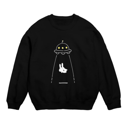 UFOにつれてかれるうさぎ Crew Neck Sweatshirt
