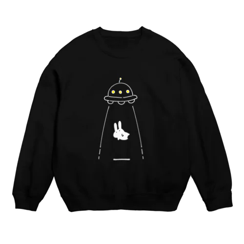 UFOにつれてかれるうさぎ Crew Neck Sweatshirt