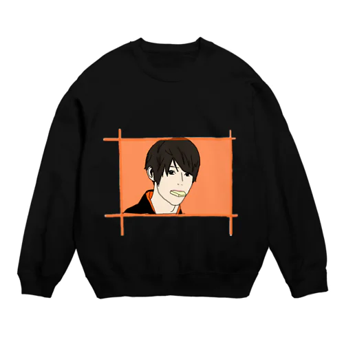 食べてる 男の子  __フーディー Crew Neck Sweatshirt