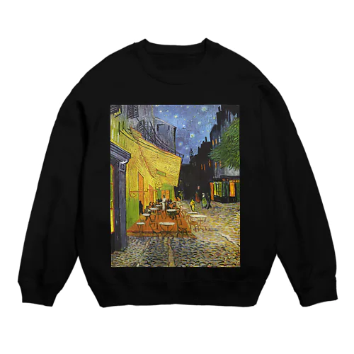 Terrasse du café le soir Crew Neck Sweatshirt