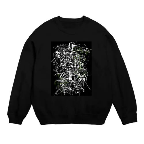 My animals 背景黒 Crew Neck Sweatshirt