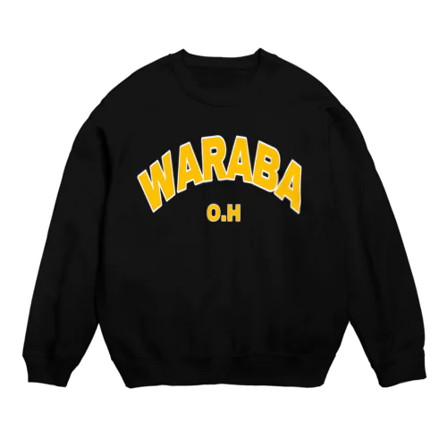 WARABA College Logo Yellow  Crew Neck Sweatshirt