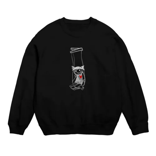 操り人形ちゃん_ホワイト Crew Neck Sweatshirt