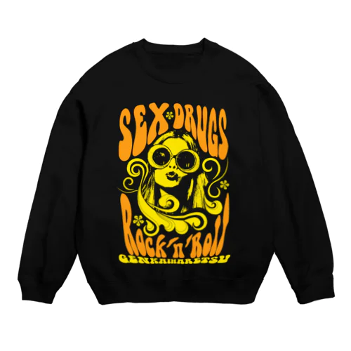 ヒッピースタイル（黄） Crew Neck Sweatshirt