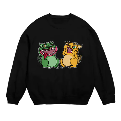 狛犬ちゃんのにらめっこ Crew Neck Sweatshirt