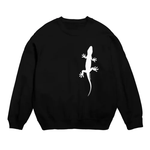 lizard（ヤモリ／ホワイト Crew Neck Sweatshirt