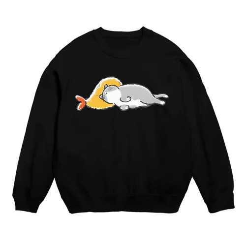 ピスピスゆーて寝るネコ【ハチワレグレー】 Crew Neck Sweatshirt