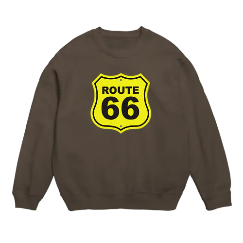 U.S. Route 66  ルート66　イエロー Crew Neck Sweatshirt
