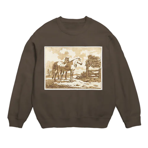 馬の居る風景 Crew Neck Sweatshirt