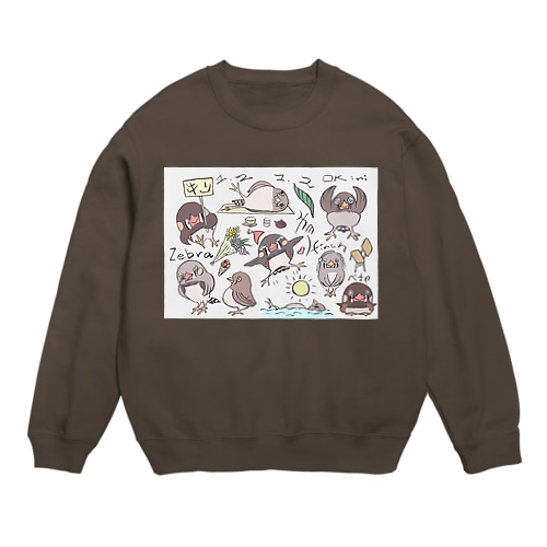 錦花鳥たち Crew Neck Sweatshirt