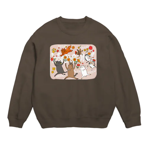 どぅち！(背景ピンク) Crew Neck Sweatshirt