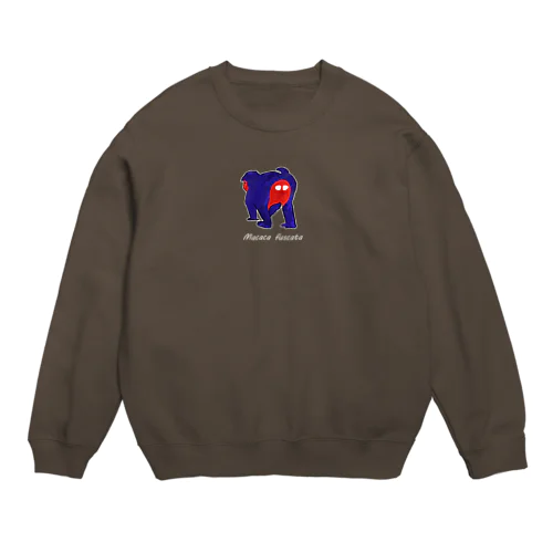 Japanese macaque（deep color） Crew Neck Sweatshirt