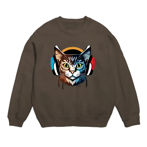 DJ Cat Crew Neck Sweatshirt