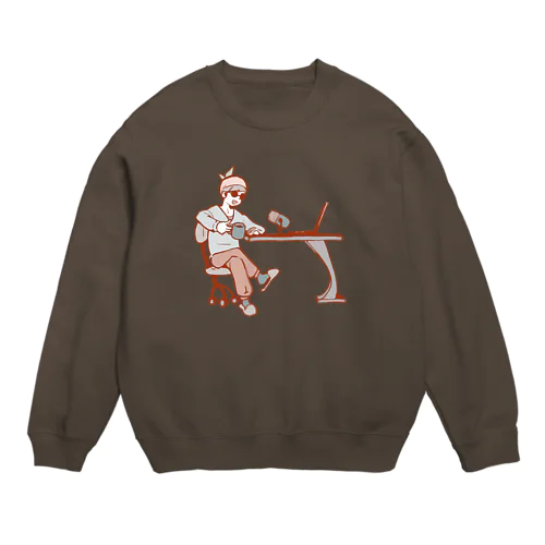 深夜のラジオ収録【オレンジ先生グッズ第2弾】 Crew Neck Sweatshirt