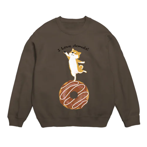 I love donuts!（赤柴） Crew Neck Sweatshirt