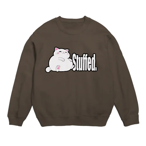 ぐうたら白猫。stuffed. Crew Neck Sweatshirt