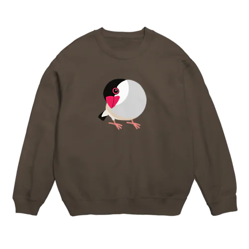 首をかしげる桜文鳥 Crew Neck Sweatshirt