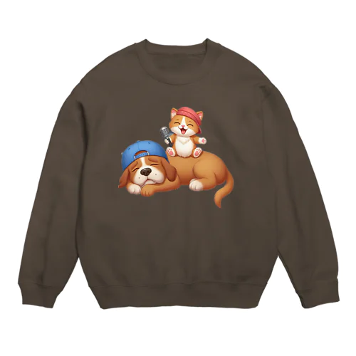 仲良しワンニャン Crew Neck Sweatshirt