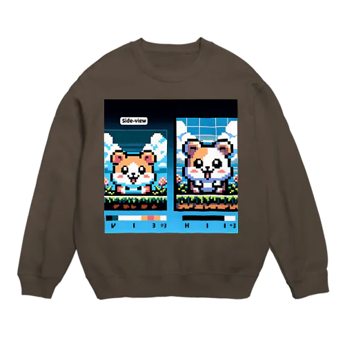 ドット絵・ハム二郎 Crew Neck Sweatshirt