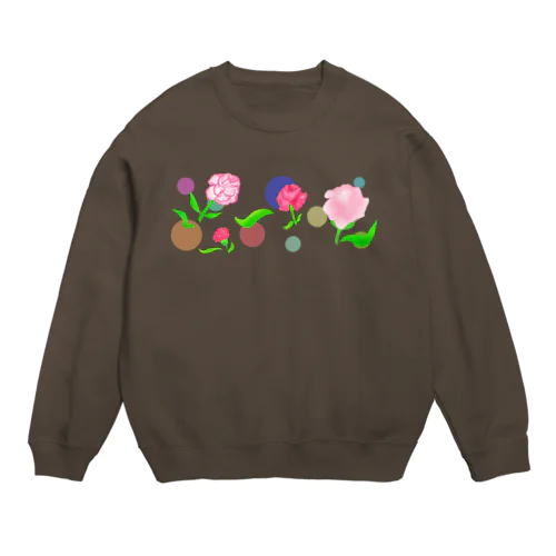 カーネーションと水玉模様 Crew Neck Sweatshirt