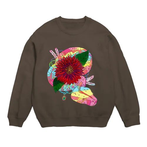 ボアコンストリクター鏡子ちゃん Crew Neck Sweatshirt