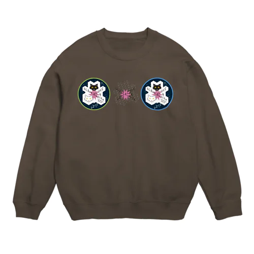 白黒ネコ-W Crew Neck Sweatshirt