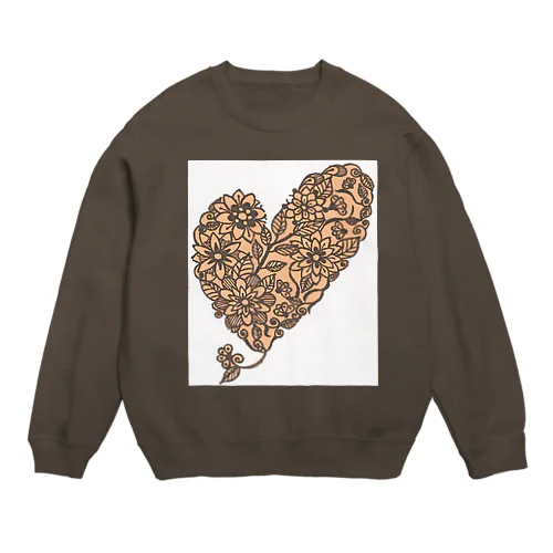 Heart　Flower Crew Neck Sweatshirt