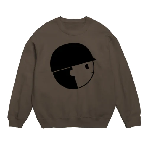 ブラック大チェッカーくん（仮） Crew Neck Sweatshirt