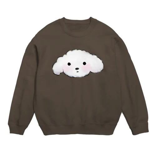 ふわふわもこもこトイプードル カラー Crew Neck Sweatshirt