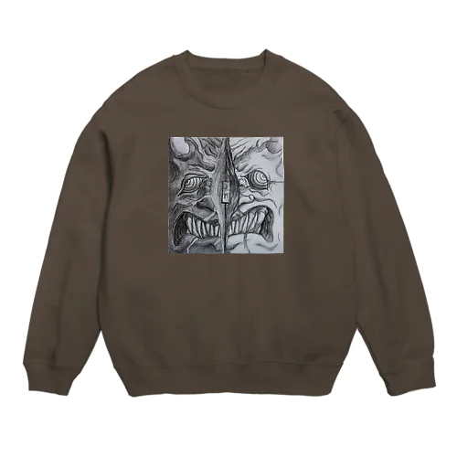 鬼の顔 Crew Neck Sweatshirt