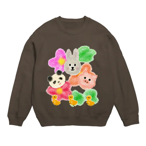 フラワー&アニマル Crew Neck Sweatshirt