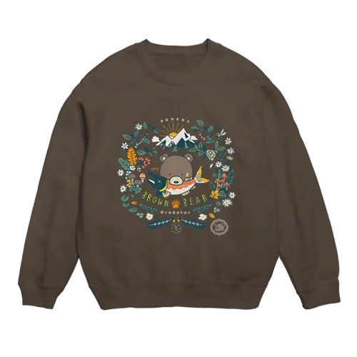 （濃色用）捕食クマ　顔アップバージョン Crew Neck Sweatshirt