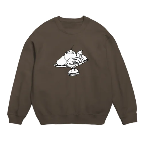 プリン・ア・ラ・モード　モノクロ Crew Neck Sweatshirt