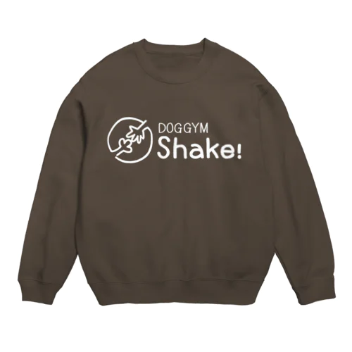 【DOGGYM Shake!】シンプルロゴ（白） Crew Neck Sweatshirt