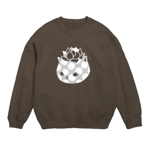 ぶちエケネコ（グレー） Crew Neck Sweatshirt