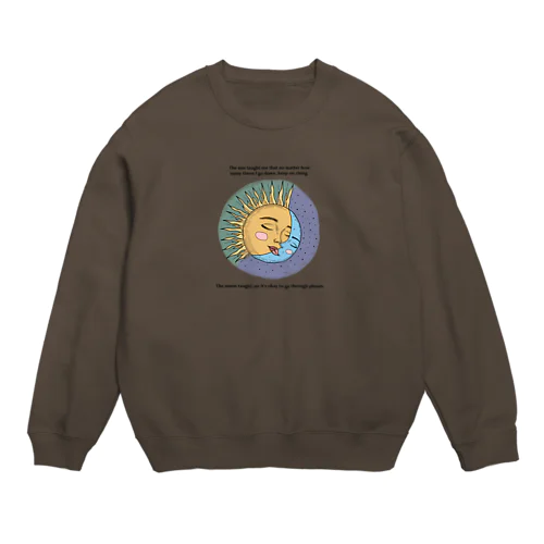 太陽と月スウェット Crew Neck Sweatshirt