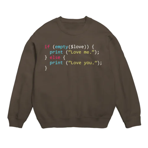 PHP Code - Love Crew Neck Sweatshirt