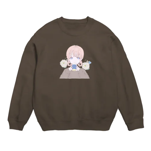 ホッとコーヒーな女子 Crew Neck Sweatshirt