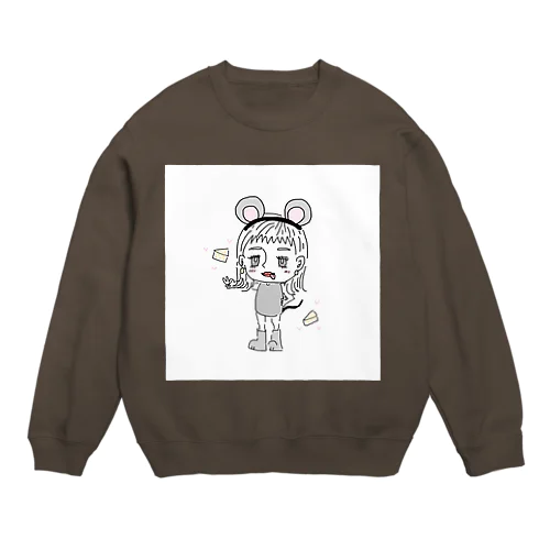 可愛い女の子🐭 Crew Neck Sweatshirt