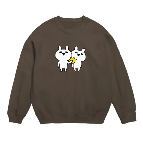 ゆるだるリアクションうさぎ　なんでやねんver. Crew Neck Sweatshirt