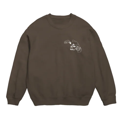 おいしい？　白 Crew Neck Sweatshirt