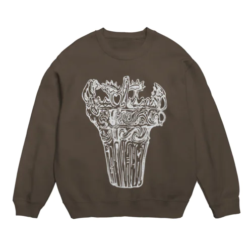 縄文火炎型土器　灰白 Crew Neck Sweatshirt