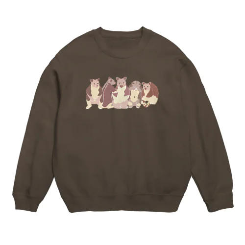 寄り添う　セスジキノボリカンガルー　達 Crew Neck Sweatshirt